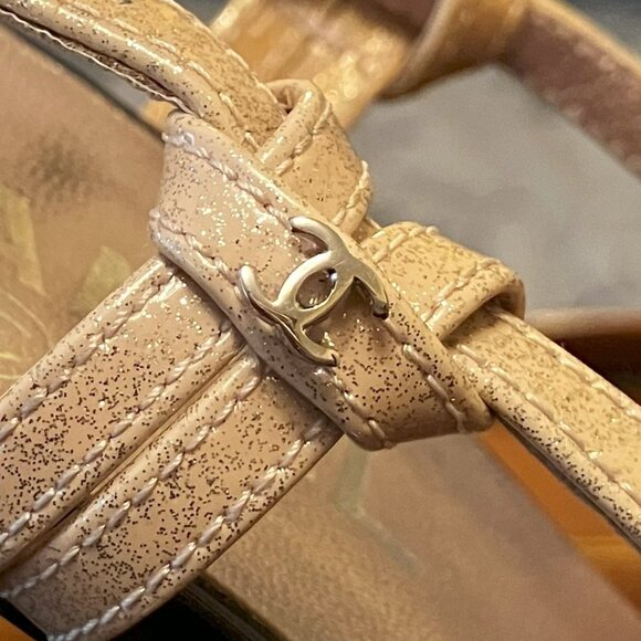 💯Authentic CHANEL Pink/Black Glitter Slingbacks - Size 37 - Picture 11 of 15